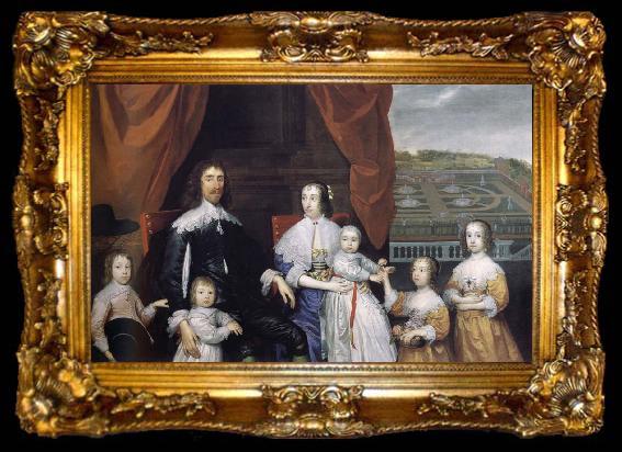 framed  Cornelius Johnson Arthur,1st Baron Capel and his family, ta009-2